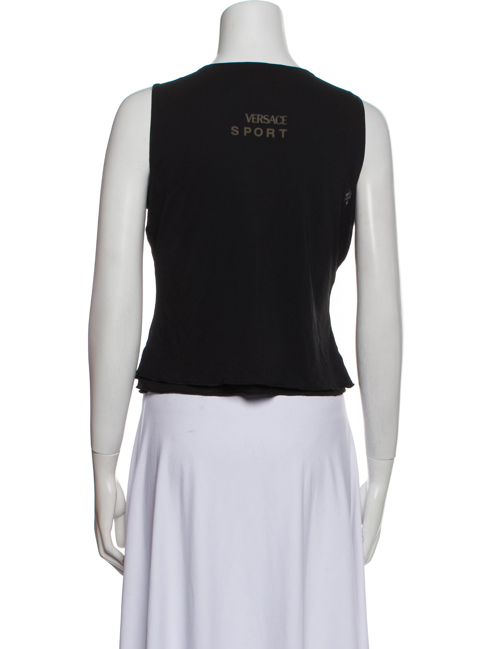 Versace V-Neck Sleeveless Crop Top